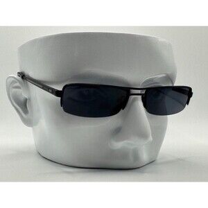 Vintage Y2K Eyeglasses | Carerra Narrow Rectangle Style | Grey Lens | Double Bar